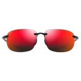 Maui Jim - Ho’okipa Xlarge - Black Hawaii Lava - Polarized Rimless Sunglasses - Maui Jim Eyewear