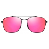 Maui Jim - Pīwai Asian Fit - Black MAUI Sunrise - Polarized Aviator Sunglasses - Maui Jim Eyewear
