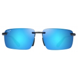 Maui Jim - Laulima Asian Fit - Nero Blu - Occhiali da Sole Senza Montatura Polarizzati - Maui Jim