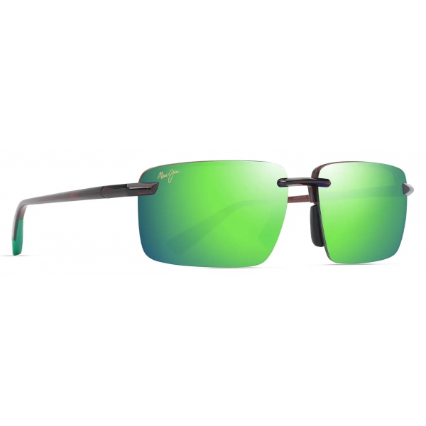 Maui Jim - Laulima Asian Fit - Brown MAUIGreen - Polarized Rimless Sunglasses - Maui Jim Eyewear