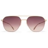 Mykita - Amos - Lite - Champagne Gold Cedar Brown Gradient - Metal Collection - Sunglasses - Mykita Eyewear