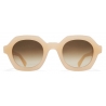 Mykita - Teshi - Mykita Acetate - Bionda Argento Lucido Marrone Sfumato - Acetate Collection - Occhiali da Sole - Mykita