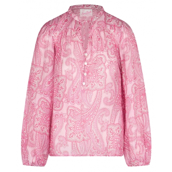 MC2 Saint Barth - Camicia Oversized Fantasia Cashmere - Rosa - Luxury Exclusive Collection