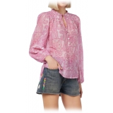 MC2 Saint Barth - Camicia Oversized Fantasia Cashmere - Rosa - Luxury Exclusive Collection