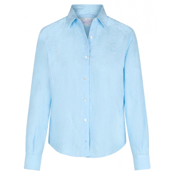 MC2 Saint Barth - Classic Sangallo Lace Shirt - Light Blue - Luxury Exclusive Collection