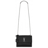Yves Saint Laurent - Sunset Medium in Smooth Leather - Black Silver - Saint Laurent Exclusive Collection