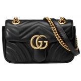 Gucci - Mini Borsa GG Marmont Matelassé - Pelle Nera - Borsa - Gucci Exclusive Collection