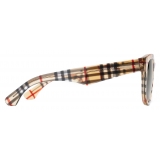 Burberry - Sunglasses with Round Check Frame - Vintage Check - Burberry Eyewear