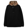 Burberry - Cotton Blend Hooded Sweatshirt with Tartan Pattern - Black / Birch Brown - Exclusive Burberry Collection