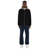 Burberry - Cotton Blend Hooded Sweatshirt with Tartan Pattern - Black / Birch Brown - Exclusive Burberry Collection