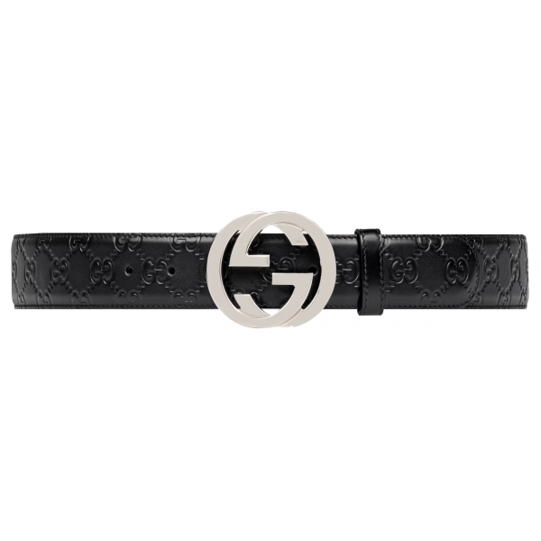 Gucci Cintura in Pelle Gucci Signature Pelle Nera Cintura Gucci Exclusive Collection Avvenice