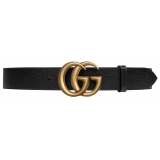 Gucci - Cintura Larga GG Marmont - Pelle Nera - Cintura - Gucci Exclusive Collection