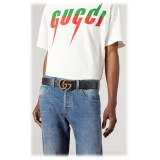Gucci - Cintura Larga GG Marmont - Pelle Nera - Cintura - Gucci Exclusive Collection
