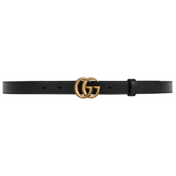 Gucci - GG Marmont Thin Belt - Black Leather - Belt - Gucci Exclusive Collection