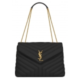 Yves Saint Laurent - Loulou Medium in Quilted Leather - Black Light Bronze - Saint Laurent Exclusive Collection