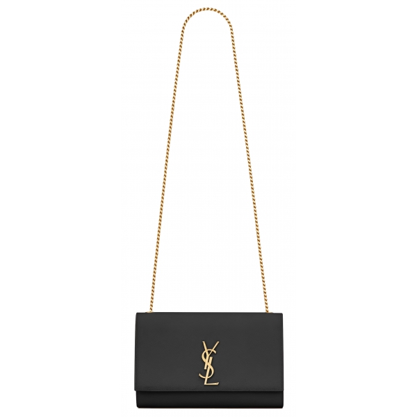 Yves Saint Laurent - Kate Medium in Grain de Poudre Embossed Leather - Black Light Bronze - Saint Laurent Exclusive Collection