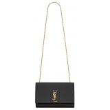 Yves Saint Laurent - Kate Medium in Grain de Poudre Embossed Leather - Black Light Bronze - Saint Laurent Exclusive Collection