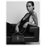 Yves Saint Laurent - Kate Media in Pelle Grain de Poudre - Nero Bronzo Chiaro - Saint Laurent Exclusive Collection