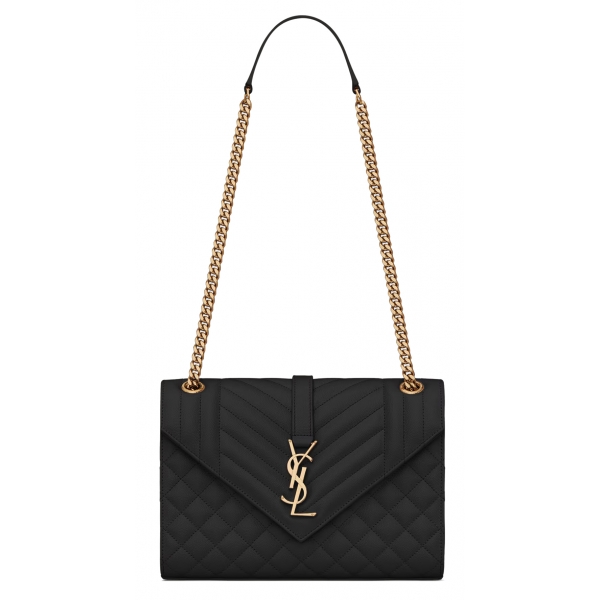 Yves Saint Laurent - Envelope Medium Embossed Leather - Black Light Bronze - Saint Laurent Exclusive Collection