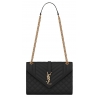 Yves Saint Laurent - Envelope Media in Pelle Trapuntata - Nero Bronzo Chiaro - Saint Laurent Exclusive Collection