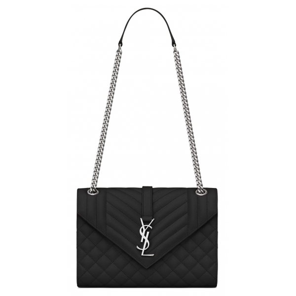 Yves Saint Laurent - Envelope Medium in Quilted Embossed Leather - Black - Saint Laurent Exclusive Collection