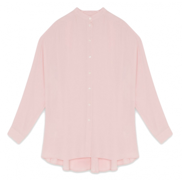 Ottod'Ame - Wide Shirt with Korean Neck - Pink - Shirt - Luxury Exclusive Collection