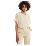 Ottod'Ame - Short Sleeve Blouse with Buttons - Cream - Shirt - Luxury Exclusive Collection