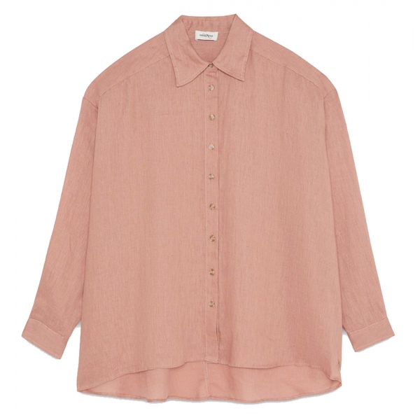 Ottod'Ame - Linen Oversized Shirt - Salmon Pink - Shirt - Luxury Exclusive Collection