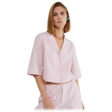 Ottod'Ame - Cropped Shirt in Cotton Poplin - Pink - Shirt - Luxury Exclusive Collection