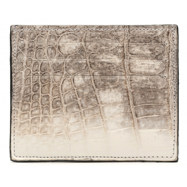 Avvenice - Crocodile Credit Card Holder - Himalaya Pink - Handmade in Italy - Exclusive Luxury Collection