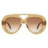 Loewe - Round Aviator Spoiler Sunglasses - Transparent Olive - Loewe Eyewear