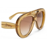 Loewe - Round Aviator Spoiler Sunglasses - Transparent Olive - Loewe Eyewear