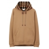 Burberry - Check Trim Cotton Blend Hoodie - Camel - Exclusive Burberry Collection