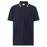 Burberry - Polo in Cotone - Blu Carbone - Burberry Exclusive Collection