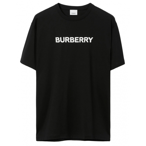 Burberry - T-Shirt in Cotone con Logo - Nero - Burberry Exclusive Collection