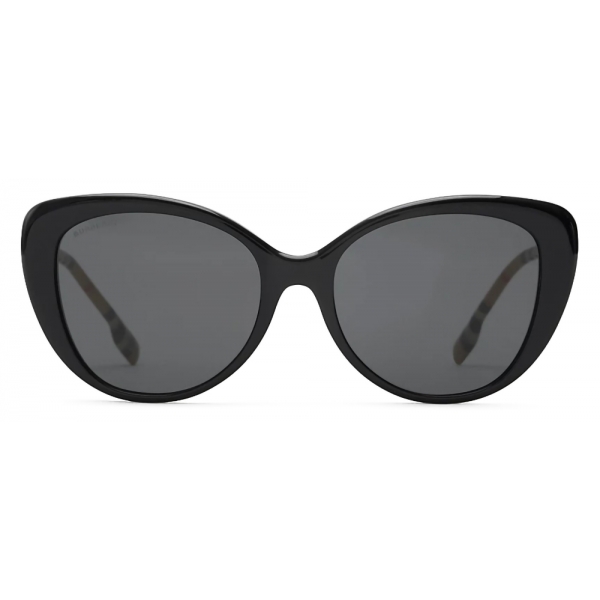 Burberry - Check Oversized Sunglasses - Black - Burberry Eyewear