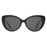 Burberry - Check Oversized Sunglasses - Black - Burberry Eyewear