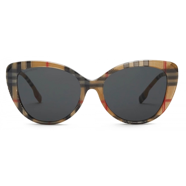 Burberry - Occhiali da Sole Oversize Check - Beige - Burberry Eyewear