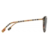 Burberry - Check Oversized Sunglasses - Beige - Burberry Eyewear