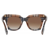 Burberry - Check Square Frame Sunglasses - Birch Brown - Burberry Eyewear
