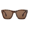 Burberry - Check Square Sunglasses - Birch Brown - Burberry Eyewear