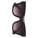 Burberry - Check Square Sunglasses - Black Beige - Burberry Eyewear