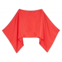 Ottod'Ame - Camicia in Viscosa con Maniche a Kimono - Rosso Corallo - Camicia - Luxury Exclusive Collection