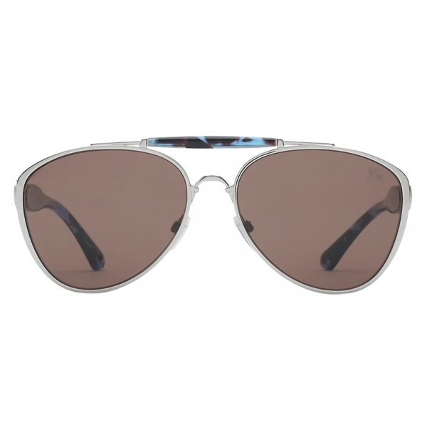 Burberry - Occhiali da Sole Stile Aviatore Heritage - Argento Blu - Burberry Eyewear