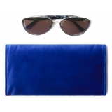 Burberry - Heritage Aviator Sunglasses - Silver Blue - Burberry Eyewear