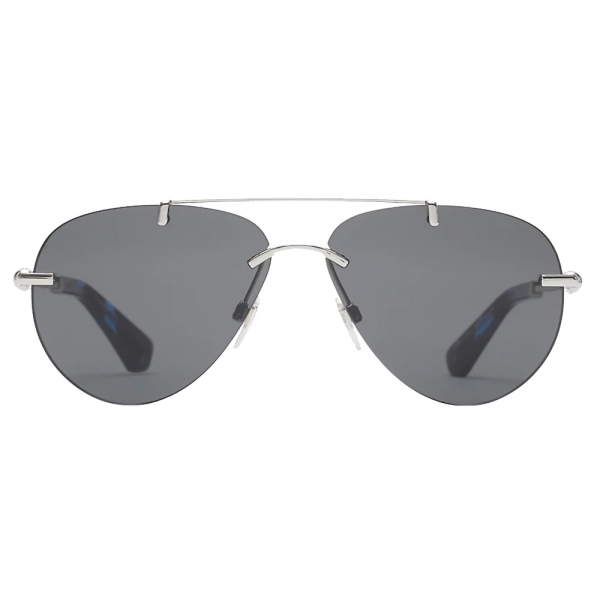 Burberry - Metal Logo Aviator Sunglasses - Silver - Burberry Eyewear