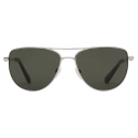Burberry - Occhiali da Sole Squadrati in Metallo con Logo - Argento - Burberry Eyewear