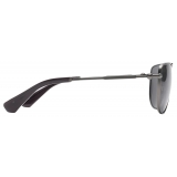 Burberry - Metal Logo Square Sunglasses - Black - Burberry Eyewear