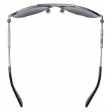 Burberry - Occhiali da Sole Squadrati in Metallo con Logo - Nero - Burberry Eyewear