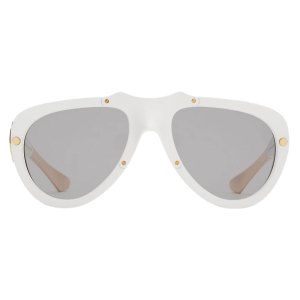 Burberry - Shield Mask Sunglasses - White - Burberry Eyewear
